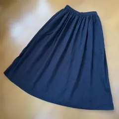 無印良品 黒 スカート丈89㎝ アンダースカート付き 綿100%素材のサムネイル