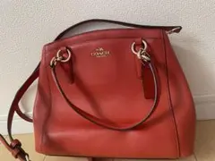 値下げ　COACH レッド ショルダーバッグ