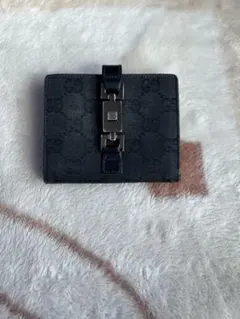 GUCCI折り財布 GGキャンバス ジャガード ジャッキー ブラック