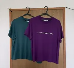 ベルーナ ロゴTシャツ 2枚セット グリーン パープル