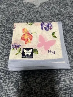 HM ハナエモリ ハンカチ 花柄 蝶々柄