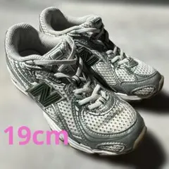 New Balance メッシュスニーカー ホワイト/グリーン