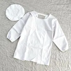 キッズ　子ども　給食エプロン　120 130 帽子付きのサムネイル