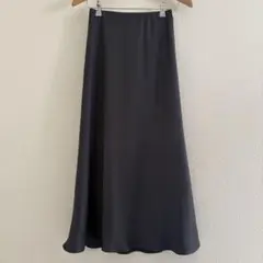 BEAUTY&YOUTH サテン ロングスカート XS ブラック系 フレア
