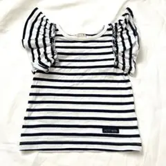 美品　ボーダー肩フリルトップスのサムネイル