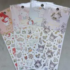 正規品 サンリオキャラクターズ　たけいみき　ふち箔クリアシール 4種セット