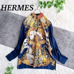 極美品！エルメス　カシミヤ×シルク　ニットブラウス　ポロシャツ lifecreate-kc_md349