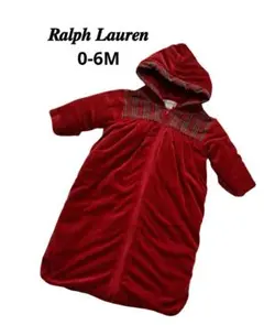 8️⃣500円 Ralph Lauren フード付きおくるみ 0-6M 赤