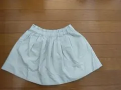 【Uniqlo】フレアースカート S 相当 ライトグレー×白