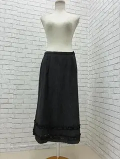 （L07265）レリアン Leilian スカート　ドット柄　ミモレ丈　13+のサムネイル