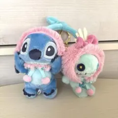 【新品タグ付き】スティッチ&スクランプ ぬいぐるみキーホルダー
