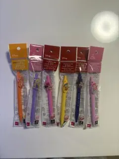 ディズニー アクリルクリップ付ボールペン 6本セット DAISO