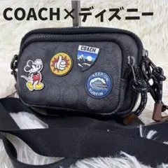 【美品✨】 COACH コーチ ショルダーバッグ ディズニー　ミッキー　レザーのサムネイル