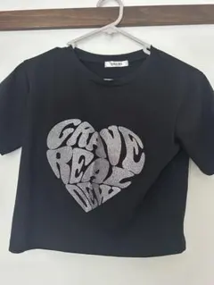 グリッター ハートデザイン Tシャツ 2色　Mサイズ