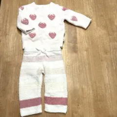 ジェラートピケ　ボア　ハート柄 ベビーパジャマ 80-90