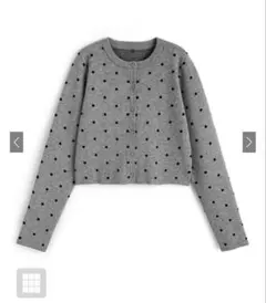 GRL ドット柄ショート丈ニットカーディガン an1813