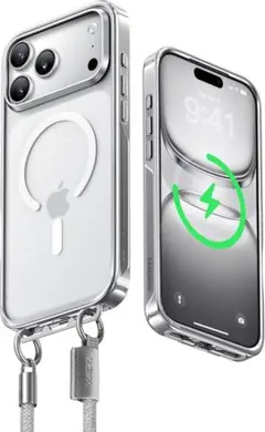 iPhone 17 pro ケース クリア 隠しバックル　ストラップ付