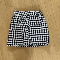 ハウンドトゥース柄 フレアスカート F