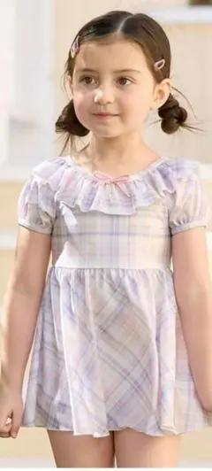 any FAM　チェック柄セパレート水着　130