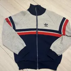 人気古着 80s希少 アディダス 刺繍ロゴ トラックジャケット デサント製 Ｌ