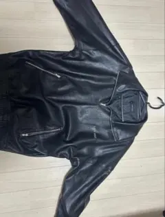 LAST NEST Leather Half Zip Jacket