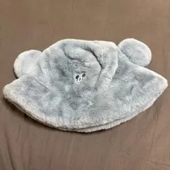 ミッキーマウス 耳付きグレー帽子