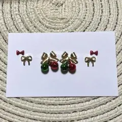 〚お値下げ中〛ネイルパーツ クリスマスリボンセット