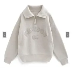 GRL ロゴサガラ刺繍ハーフジップニットトップス [tu1525]