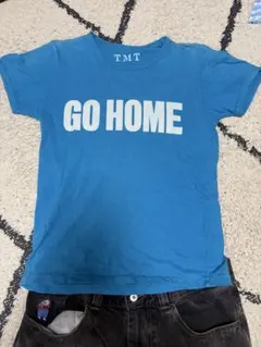 ターコイズブルーTシャツ半袖　y2kストリート