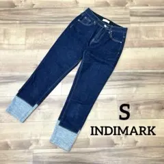 INDIMARK インディマーク 折り返しデザイン ストレッチ デニムパンツ Sのサムネイル