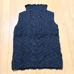 COMME CA ISM　ハイネック　ノースリーブ　ニット　セーター　ブラック