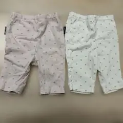 petit main ベビースパッツ 80サイズ ピンク・ホワイト