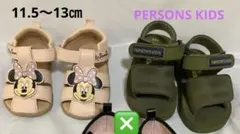 ベビーサンダル　H&M パーソンズキッズ　ミニーちゃんサンダル ピンク カーキ