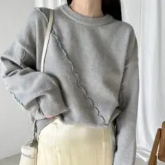 【Bab】ウェーブメロウニットトップス