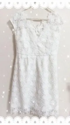 マーキュリーデュオ　ケミカル　レース　Iライン　ワンピース　ホワイト