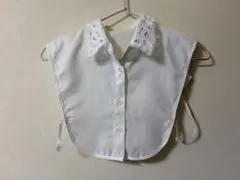 【未使用】ホワイト 可愛いレース付きつけ襟