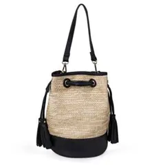 巾着カゴバッグ　カジュアル　夏