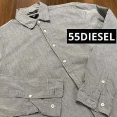 55DIESEL 長袖シャツダイヤ模様　ダンガリー　Ｌ