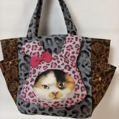 コヤンイサムチョン。 デニム風 ボストンタイプバッグ。ハンドメイド