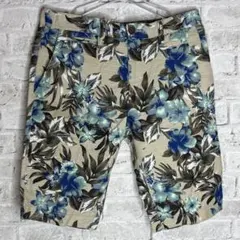 【新品】BACNUMBER 花柄ハーフパンツ 綿100% Mサイズのサムネイル