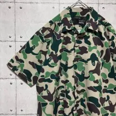 Mark Gonzales シアサッカー 開襟シャツ カモ柄 エンジェル Lのサムネイル