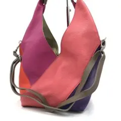 【極美品】BORSA IN PELLE ハンドバッグ 2way マルチカラー