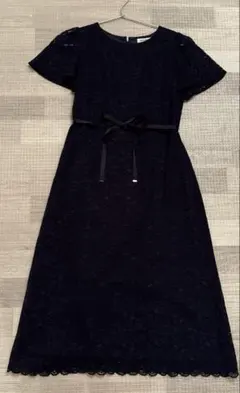 ナチュラルビューティーベーシック　レース　ワンピース　ネイビー　Sサイズ