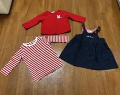 ミキハウス　ベビー服　３点セット MIKI HOUSE 女の子 ワンピース
