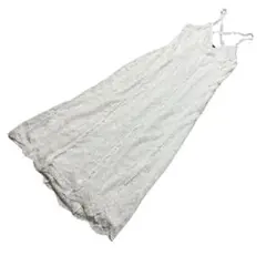 ZARAザラ　総レース　刺繍　ロングワンピース　キャミソール　アイボリー　マキシ