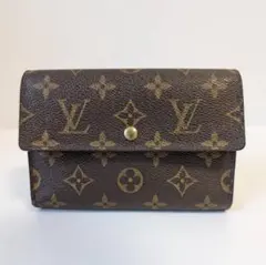 ルイヴィトン　LVモノグラム　三つ折り財布　メンズ財布　茶色ブラウン