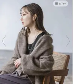 noble ラクーンファーニットパフカーディガン Noble（ノーブル）の「ファーニットパフカーディガン2◇（カーディガン