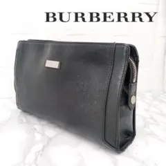 バーバリー BURBERRY クラッチバッグ セカンドバッグ レザー ブラック
