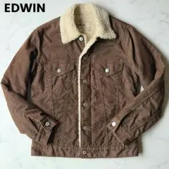 美品 EDWIN ボア コーデュロイ ボアジャケット 茶 裏 503R 赤タグ