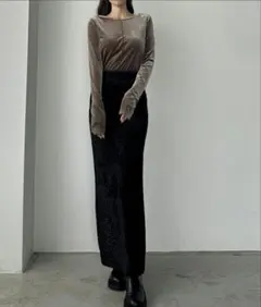 Louere シャギーニットペンシルスカート